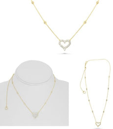 .96CT DIAMOND 14K YELLOW GOLD ROUND CLASSIC BY THE YARD ADJUSTABLE LOVE NECKLACE