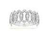 ESTATE WIDE .71CT DIAMOND 14KT WHITE GOLD MULTI LEAF FILIGREE ANNIVERSARY RING