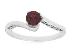 .67CT DIAMOND & AAA RHODOLITE 14KT WHITE GOLD 3D SOLITAIRE CRISS CROSS LOVE RING