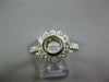 WIDE .55CT DIAMOND 18KT WHITE GOLD BEZEL ROUND HALO SEMI MOUNT ENGAGEMENT RING