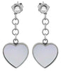 ESTATE AAA SOUTH SEA PEARL & MOTHER OF PEARL 18K WHITE GOLD HEART SHAPE EARRINGS