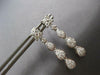 ESTATE 1.20CT DIAMOND 14KT WHITE GOLD FLOWER TEAR DROP JOURNEY HANGING EARRINGS
