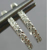 ESTATE SMALL .22CT DIAMOND 14KT WHITE GOLD 3D HUGGIE LEVERBACK HANGING EARRINGS