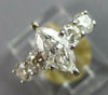 ESTATE 1.75CT DIAMOND 14K WHITE GOLD 3D CLASSIC MARQUISE & ROUND ENGAGEMENT RING