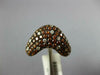 ESTATE 1.82CT WHITE & ORANGE DIAMOND 18KT ROSE GOLD MULTI ROW V SHAPE MOON RING