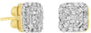 .61CT DIAMOND 14KT YELLOW GOLD 3D ROUND & BAGUETTE OCTAGON SQUARE STUD EARRINGS