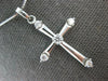 ESTATE .45CT DIAMOND 14K WHITE GOLD CLASSIC ROUND 5 STONE CROSS FLOATING PENDANT