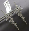 LARGE 1.20CT DIAMOND 18KT WHITE GOLD MULTI LEAF MOON CHANDELIER HANGING EARRINGS