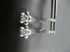 ESTATE 1.05CT DIAMOND 14K WHITE GOLD 3D SOLITAIRE FLOWER HUGGIE HANGING EARRINGS