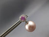 .53CT DIAMOND & AAA PINK SAPPHIRE & SOUTH SEA PEARL 14KT WHITE GOLD 3D EARRINGS