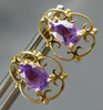 ESTATE 1CT AAA AMETHYST 14K YELLOW GOLD CLASSIC FILIGREE FUN STUD EARRINGS 27588