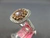 LARGE GIA 1.98CT WHITE PINK & PURPLE DIAMOND 18KT WHITE & ROSE GOLD SQUARE RING