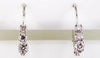 .25CT DIAMOND 14KT WHITE GOLD ROUND 3 STONE PAST PRESENT FUTURE HANGING EARRINGS