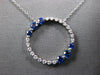 ESTATE .56CT DIAMOND & AAA SAPPHIRE 18KT WHITE GOLD CIRCLE OF LIFE LOVE NECKLACE