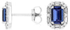1.47CT DIAMOND & AAA TANZANITE 14KT WHITE GOLD 3D ROUND & BAGUETTE HALO EARRINGS