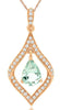 .82CT DIAMOND & AAA AQUAMARINE 14KT ROSE GOLD 3D TEAR DROP LOVE FLOATING PENDANT
