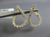 1.42CT DIAMOND 14KT YELLOW GOLD 3D OPEN TEAR DROP SIDEWAYS HOOP HANGING EARRINGS