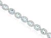 5.70CT DIAMOND & AAA AQUMARINE 14KT WHITE GOLD 3D OVAL & ROUND ETERNITY BRACELET