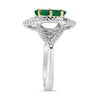 1.05CT DIAMOND & AAA EMERALD 18K 2 TONE GOLD 3D MARQUISE & ROUND ENGAGEMENT RING