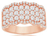 ESTATE LARGE 1.83CT DIAMOND 14KT ROSE GOLD 3D CLASSIC MULTI ROW ANNIVERSARY RING