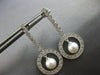 .45CT DIAMOND & AAA SOUTH SEA PEARL 14KT WHITE GOLD 3D FILIGREE HANGING EARRINGS