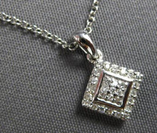 ESTATE .09CT DIAMOND 14KT WHITE GOLD CLASSIC SQUARE GEOMETRICAL FLOATING PENDANT