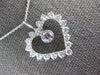 1.38CT DIAMOND 14KT WHITE GOLD SOLITAIRE OPEN HEART LOVE FLOATING PENDANT #27290