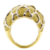 ESTATE LARGE 1.55CT FANCY YELLOW DIAMOND 18K YELLOW GOLD MULTI ROW WEB LOVE RING