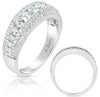 WIDE 1.06CT DIAMOND 14KT WHITE GOLD 3D MULTI ROW PAVE CHANNEL ANNIVERSARY RING