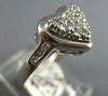 ESTATE .42CT DIAMOND 14KT WHITE GOLD CLASSIC DOUBLE HEART FILIGREE FUN LOVE RING