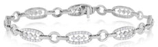 2.60CT DIAMOND 14KT WHITE GOLD PAST PRESENT FUTURE OVAL & CIRCULAR FUN BRACELET