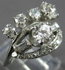 ANTIQUE WIDE 1.94CT OLD MINE DIAMOND 14KT WHITE GOLD 3D ART DECO ENGAGEMENT RING