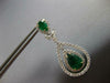 CERTIFIED EXTRA LARGE 11.07CT DIAMOND & AAA COLUMBIAN EMERALD 14KT GOLD EARRINGS