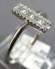 ESTATE .21CT DIAMOND 14KT WHITE GOLD 3D CLASSIC ROUND & BAGUETTE BAR FUN RING