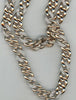 ESTATE LONG 6.04CT DIAMOND 18KT WHITE & ROSE GOLD 3D BY THE YARD CUBAN NECKLACE