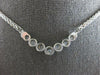 ESTATE .65CT DIAMOND 14KT WHITE GOLD 7 STONE BEZEL ETOILE V SHAPE LOVE NECKLACE