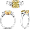 3.55CT WHITE & FANCY YELLOW DIAMOND PLATINUM & 18KT YELLOW GOLD ENGAGEMENT RING