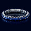 1.43CT AAA SAPPHIRE 14KT WHITE GOLD CLASSIC SHARED PRONG ETERNITY FUN LOVE RING