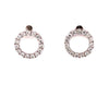 ESTATE .50CT DIAMOND 18KT WHITE GOLD 3D CLASSIC OPEN CIRCULAR FUN STUD EARRINGS