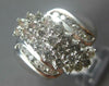 ESTATE LARGE 1.50CT DIAMOND 14KT WHITE GOLD 3D MULTI FLOWER CLUSTER FUN RING