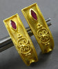 ESTATE .14CT AAA SAPPHIRE & AAA RUBY 18KT YELLOW GOLD HANDCRAFTED EARRINGS 28194