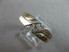 ESTATE .10CT DIAMOND 14KT 2 TONE GOLD 3D 3 STONE DIAGONAL SOLID MENS RING #27640