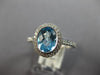 1.62CT DIAMOND & AAA BLUE TOPAZ 14KT WHITE GOLD 3D OVAL & ROUND ENGAGEMENT RING