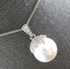 .15CT DIAMOND & AAA SOUTH SEA PEARL 14KT WHITE GOLD PALM TREE FLOATING PENDANT