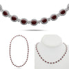 25.31CT DIAMOND & AAA RUBY 18K WHITE GOLD 3D OVAL & ROUND HALO ETERNITY NECKLACE