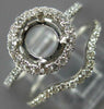 ESTATE .90CT DIAMOND 14K WHITE GOLD 3D ROUND HALO SEMI MOUNT ENGAGEMENT RING SET
