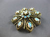 ANTIQUE LARGE AAA OPAL 14KT YELLOW GOLD FLOWER FILIGREE BROOCH PIN PENDANT 28133