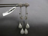 1.65CT DIAMOND 18KT WHITE GOLD 3D FLOWER BY THE YARD TEAR DROP HANGING EARRINGS