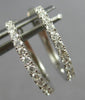 ESTATE SMALL .24CT DIAMOND 14KT WHITE GOLD OVAL LEVERBACK HOOP HANGING EARRINGS