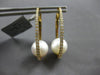 LARGE .55CT DIAMOND & AAA SOUTH SEA PEARL 18KT YELLOW GOLD HOOP HANGING EARRINGS